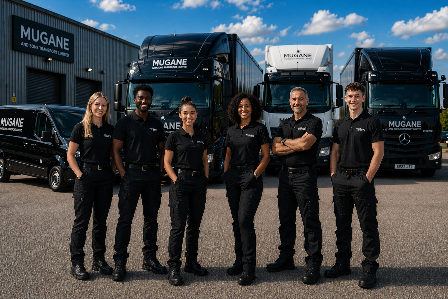 Mugane team at transport depot